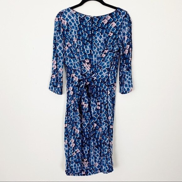 BODEN Floral Printed Kelly Jersey Tie Waist Dress 4L Wedding Spring Career Work - Picture 7 of 10